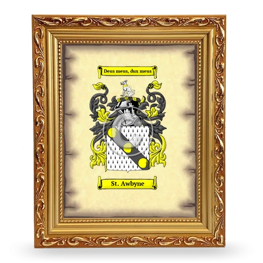 St. Awbyne Coat of Arms Framed - Gold